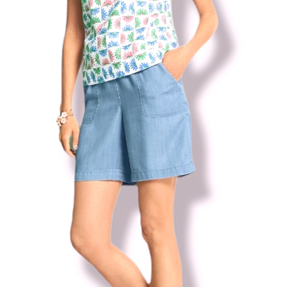 Talbots Light Blue Chambray Bermuda Shorts
